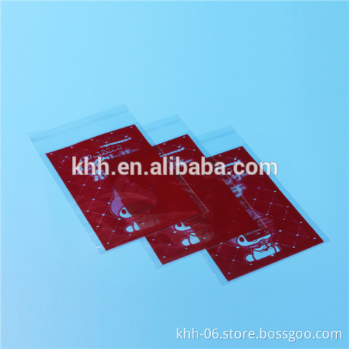 heat seal self adhesive plastic bag with header and adhesive strip closure